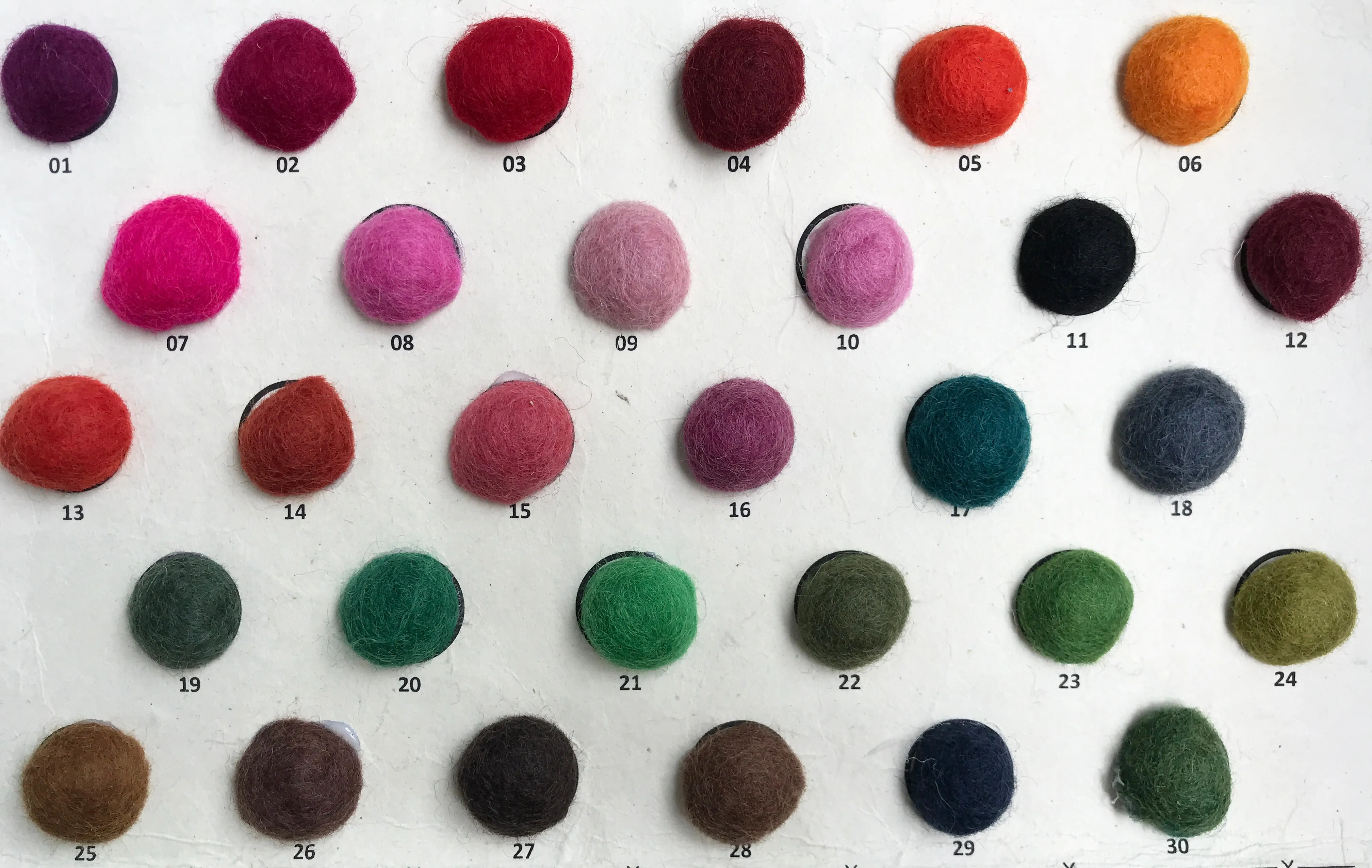 2 CM Felt Balls Assorted Colours