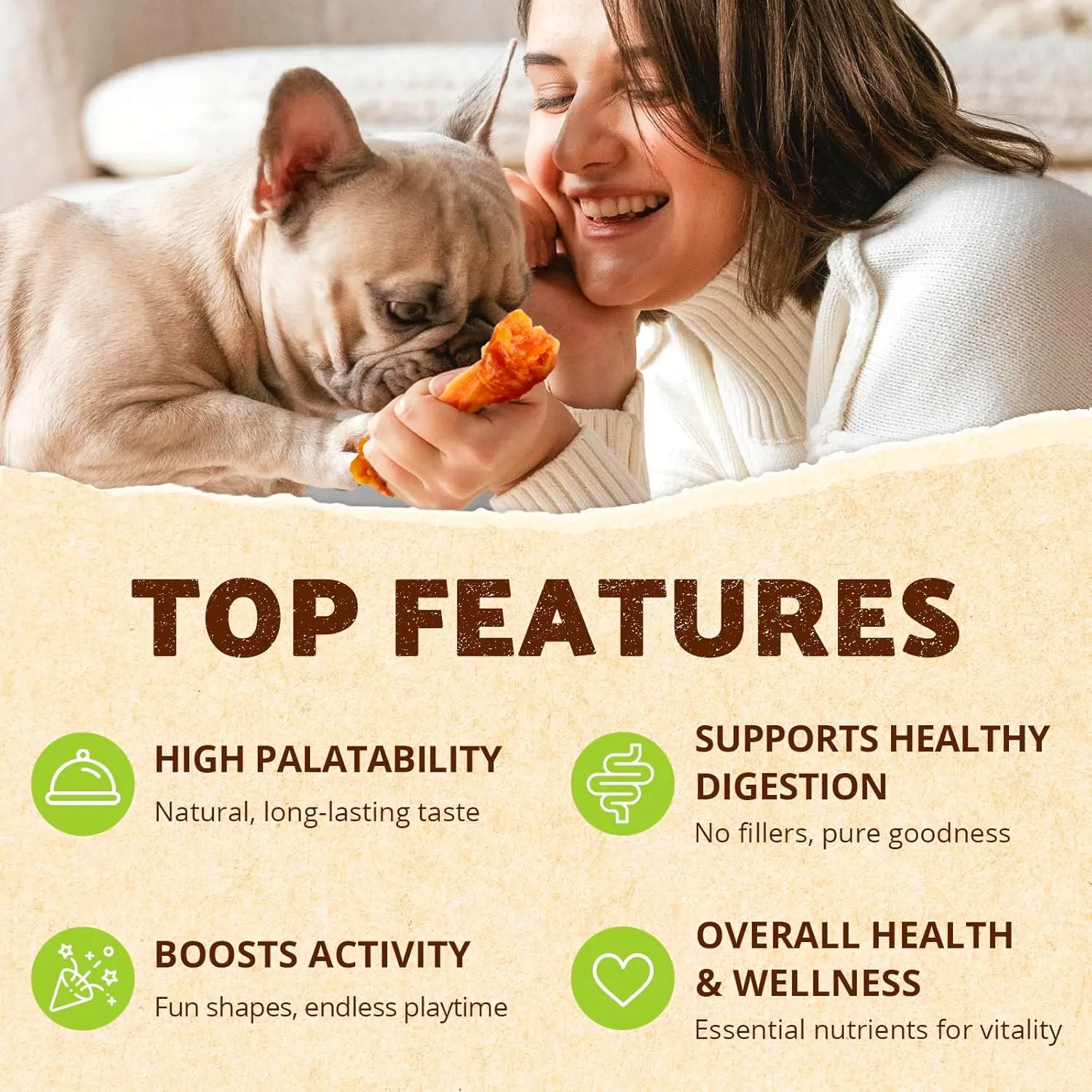 Afreschi Natural Turkey Tendon Bone (S) 40 Units/Box, Dog Treats for Signature Series, All Natural Human Grade Puppy Chew, Turkey Sourced from USA, Hypoallergenic, Rawhide Alternative