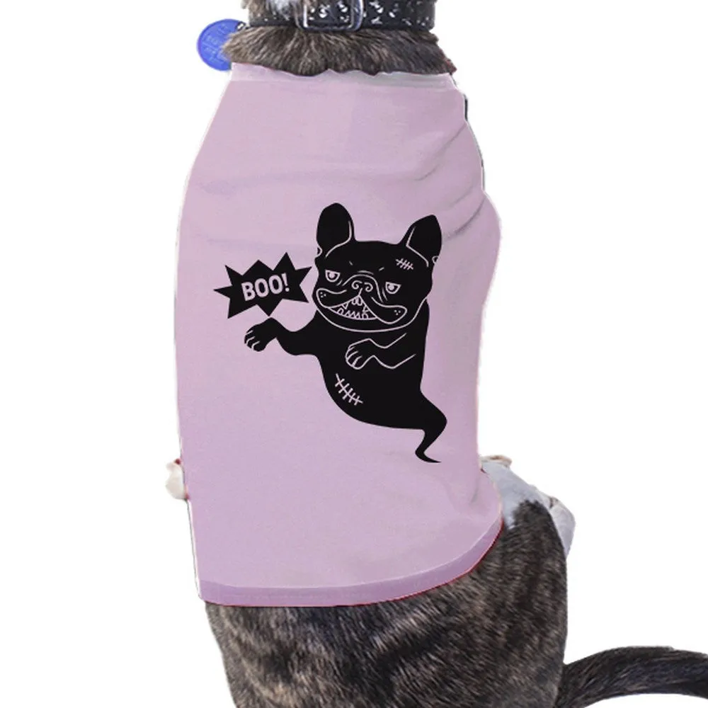Boo French Bulldog Ghost Pets Pink Shirt