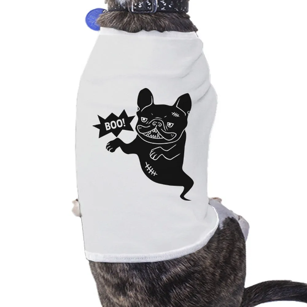 Boo French Bulldog Ghost Pets White Shirt