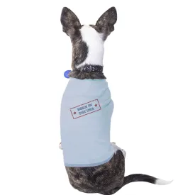 Born In The USA Sky Blue Pets Shirt Cotton American Flag Dog Tshirt