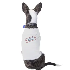 Born In The USA White Small Pets Shirt American Flag Small Dog Tee