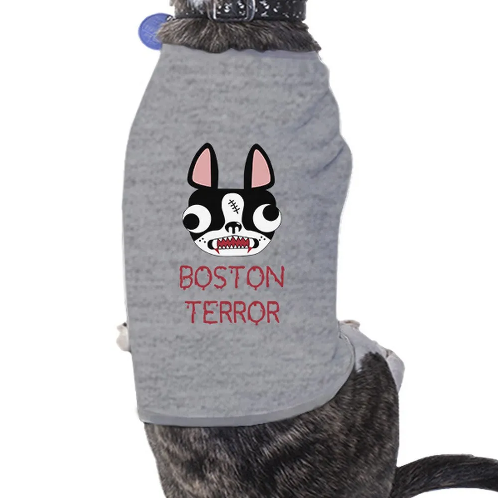 Boston Terror Terrier Pets Grey Shirt