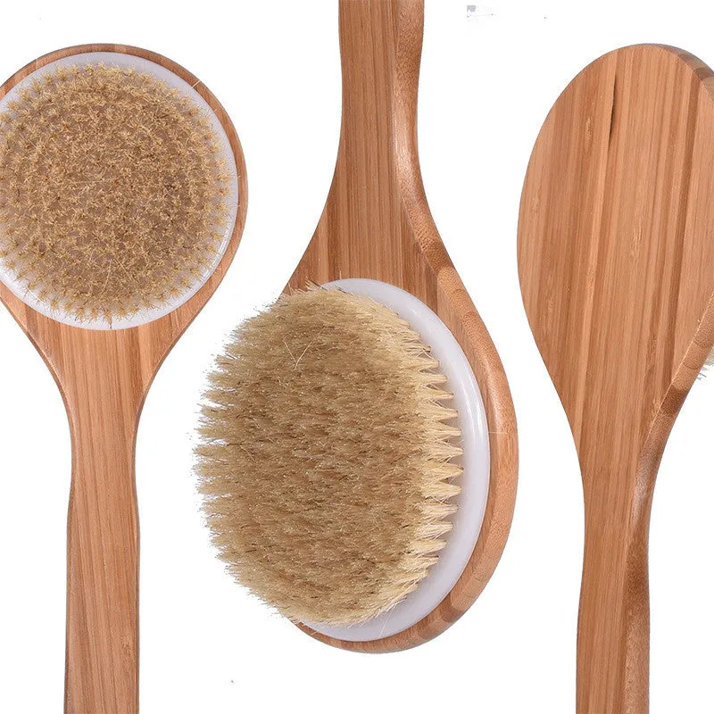 Bristle Bath Brush, Massage Body Brush, Bamboo Bath Brush