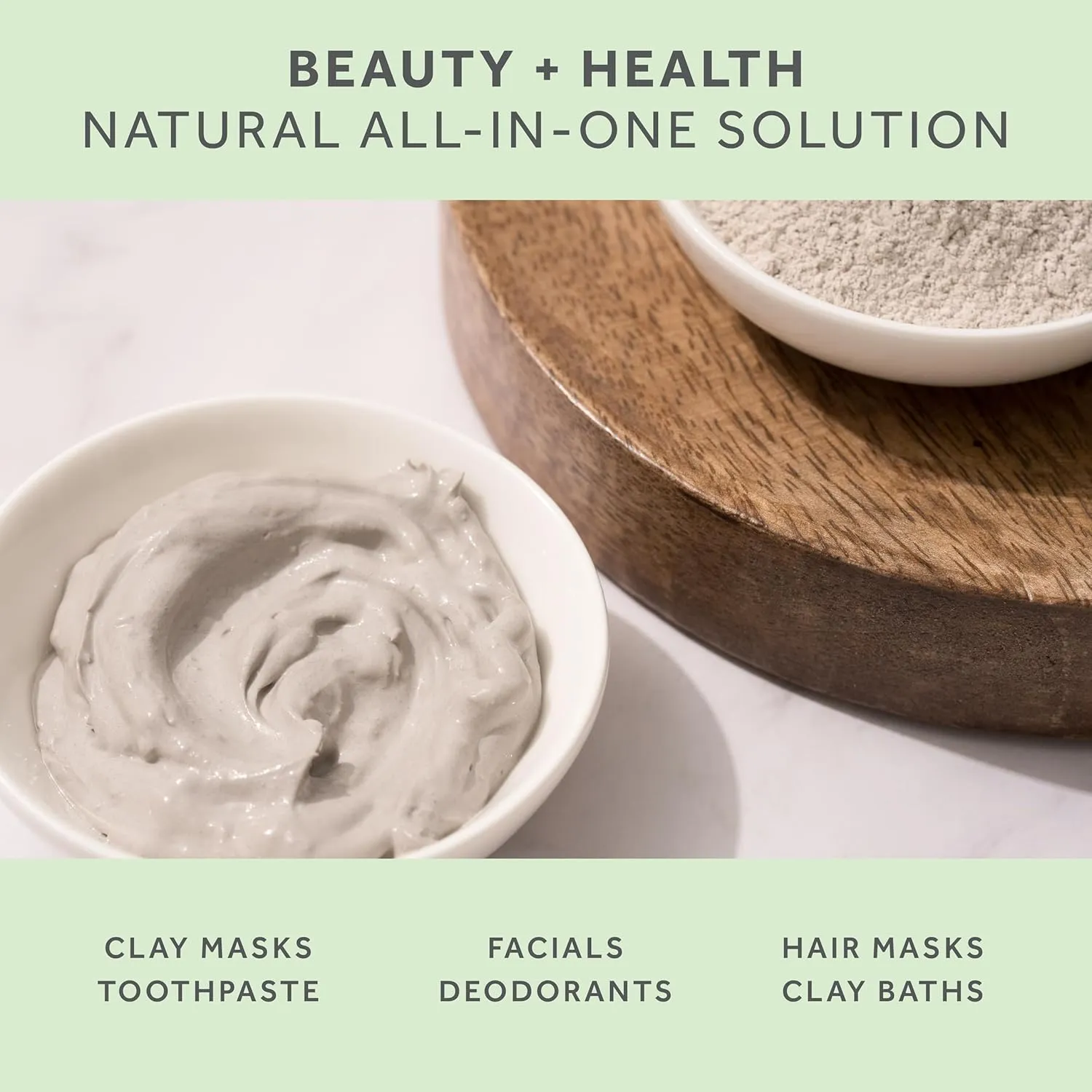 Calcium Bentonite Clay Food Grade Powder 1 Lb  Pharmaceutical | Natural Heavy Metal Detox & Pore Cleansing | Indian Healing | DIY Hair & Facial Mask | Toothpaste, Deo, Bath & Foot Soak