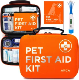 Cat & Dog First Aid Kit for Car - Pet Emergency Kit for Home Office Travel  Dog Camping Essentials with Digital Thermometer, Muzzle & Mini First Aid Pouch