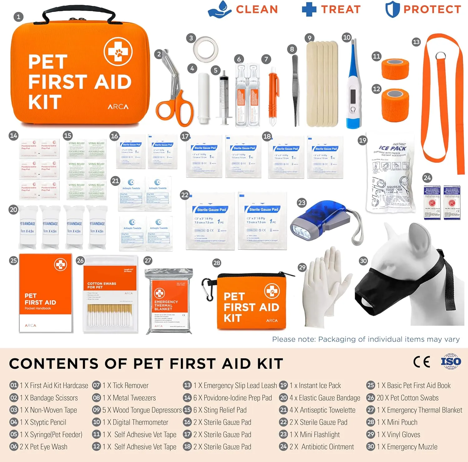 Cat & Dog First Aid Kit for Car - Pet Emergency Kit for Home Office Travel  Dog Camping Essentials with Digital Thermometer, Muzzle & Mini First Aid Pouch