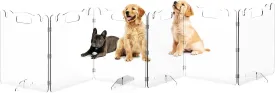 Clear Acrylic Pet Dog Gate - Folding Transparent Gates for Small Dogs Pets - Freestanding Foldable Tall Puppy Doggy Fence Door for Inside Indoor House Doorways Room Divider Barrier