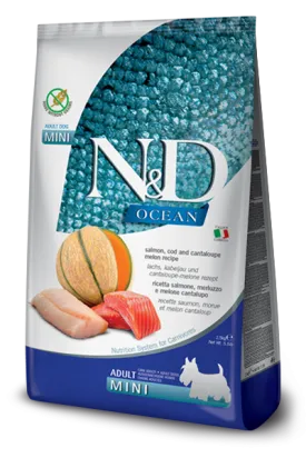 Farmina N&D Ocean Canine Salmon, Cod & Cantaloupe Melon Adult Mini Dog Food (5.5 LB)