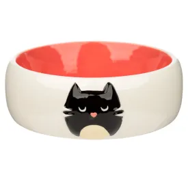 Feline Fine Ceramic Cat Food/Water Bowl (Pink)
