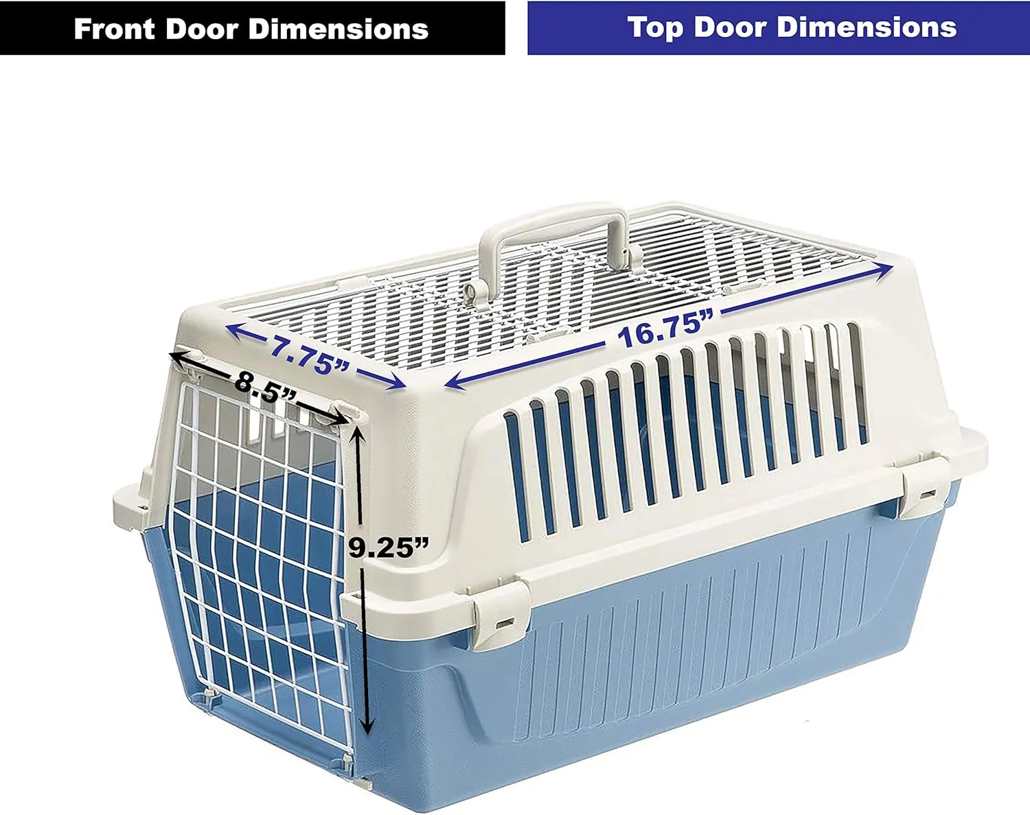 Ferplast Atlas Pet Carrier | Small Pet Carrier for Dogs & Cats w/Top & Front Door Access