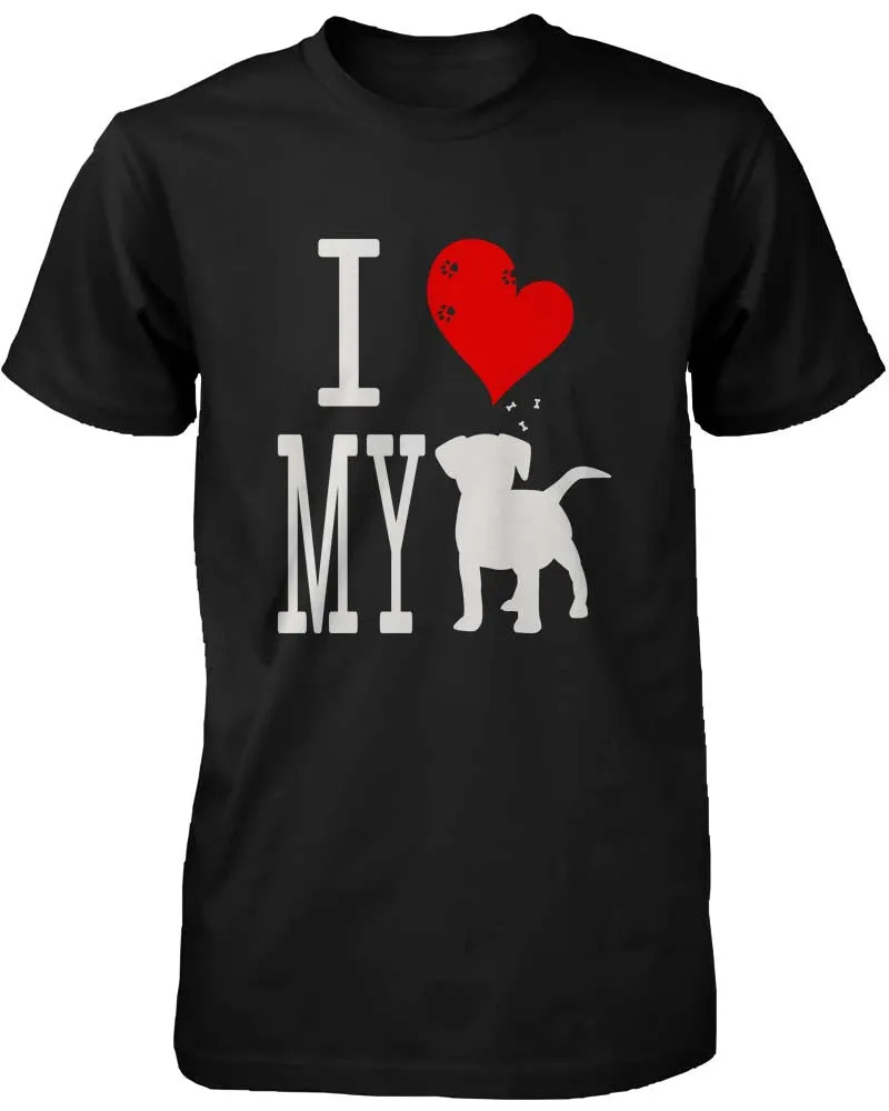Funny Graphic Statement Womens Black T-shirt - I Love My Dog