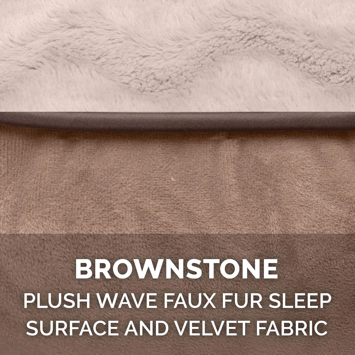 Furhaven Memory Foam Dog Bed for Large Dogs w/ Removable Bolsters & Washable Cover, For Dogs Up to 95 lbs - Plush & Velvet Waves Perfect Comfort Sofa - Brownstone, Jumbo/XL