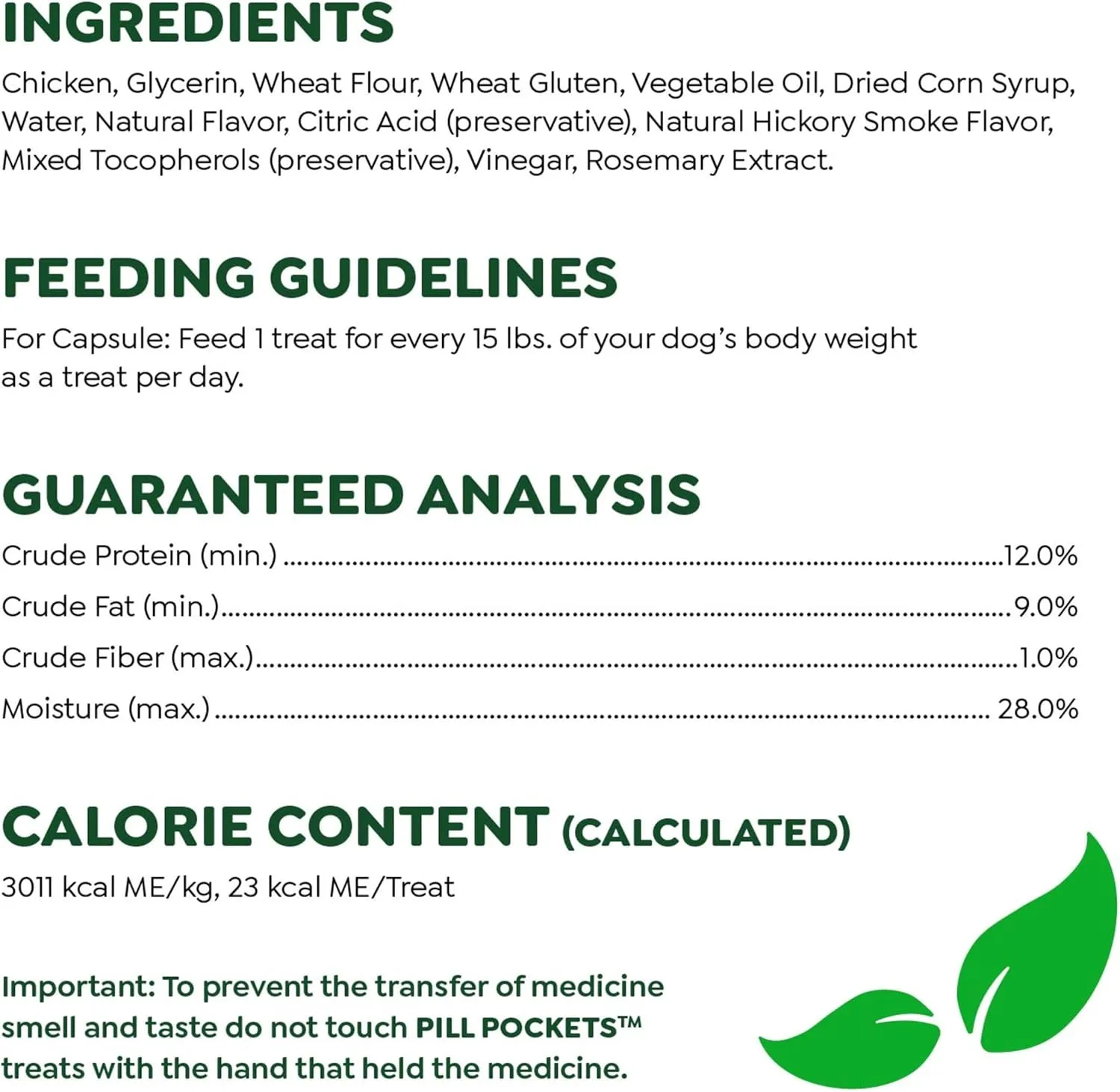 Greenies Pill Pockets Large Size Soft Dog Treats for Capsules, Chicken Flavor, Made with Natural Ingredients Plus Minerals & Trace Nutrients, 15.8 oz. (60 Count, Pack of 1)