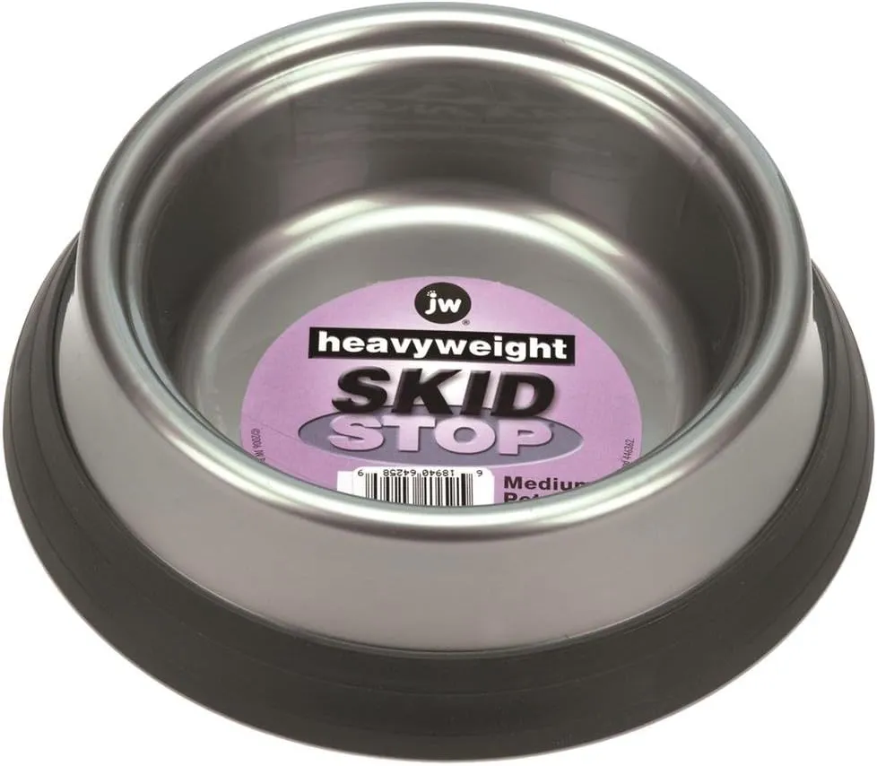 JW Pet Skid Stop Heavyweight Pet Bowl - Medium - 1 Bowl- Assorted Colors