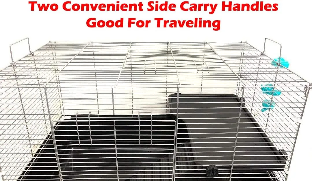 Large Pet Products Universal 2-Level Small Animals Home Critters Habitat Cage Narrow 3/8-inch Wire Spacing for Wide Variety Exotics Animal Hamster Rat Mice Mouse Gerbil Guinea Pig Chinchillas Ferret