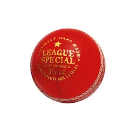League Special Red Leather Cricket Ball Hard Hand Stitched Premium Grade Four Piece (Pack of 6)