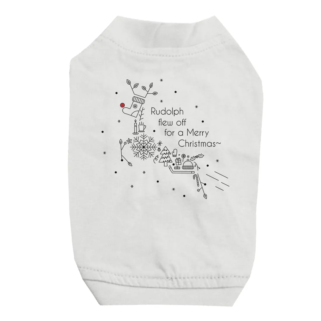 Line Art Rudolph Pet Shirt for Small Dogs
