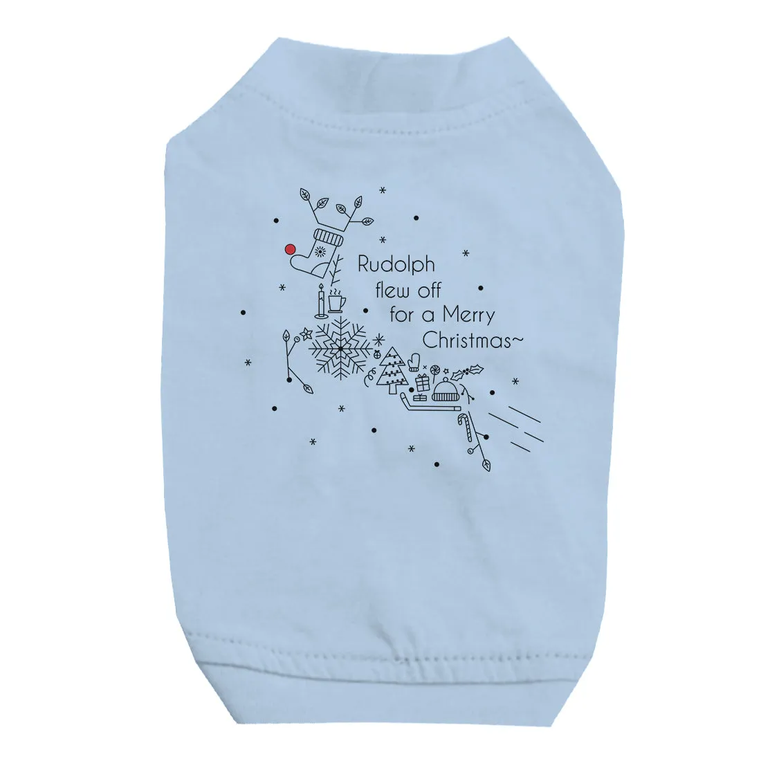 Line Art Rudolph Pet Shirt for Small Dogs