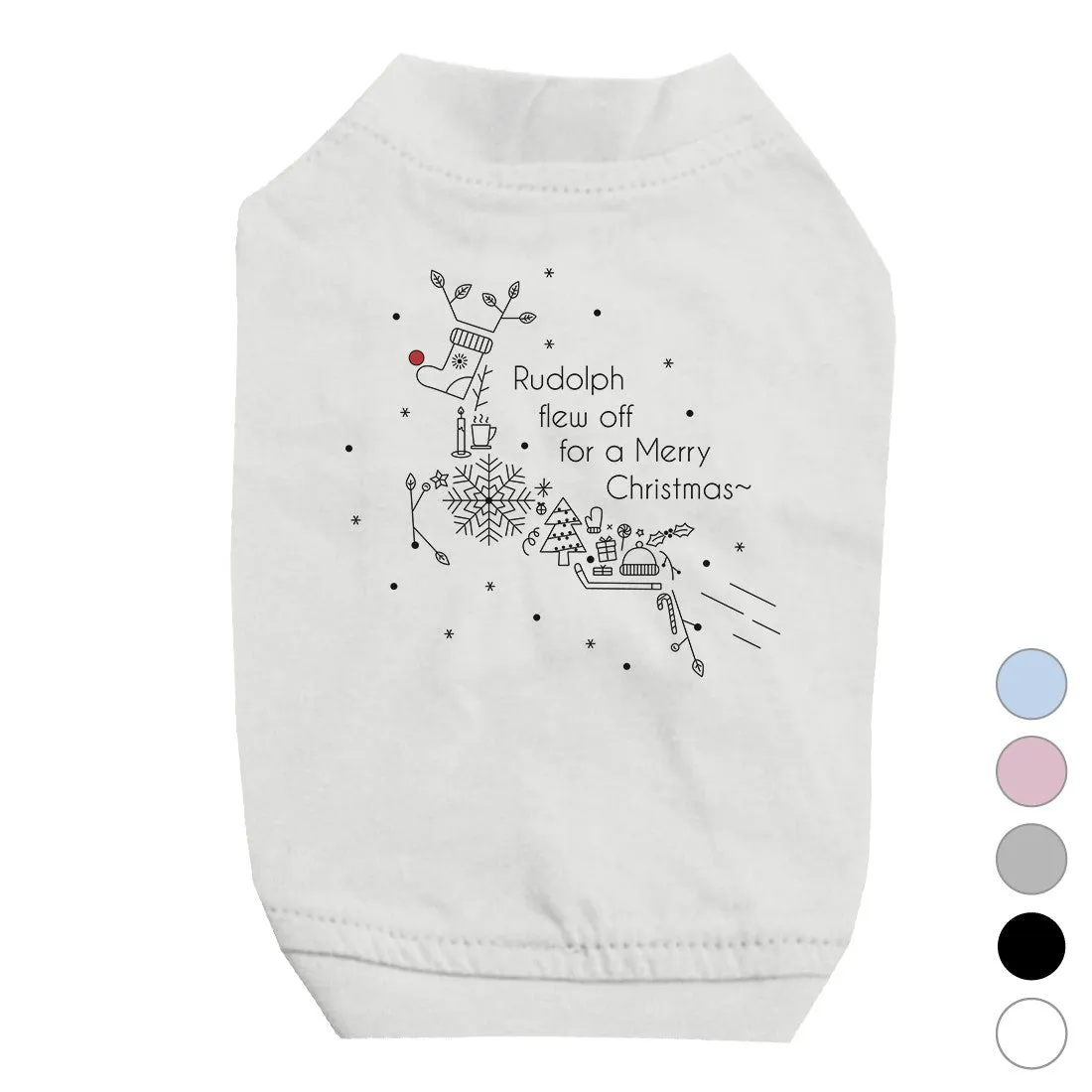 Line Art Rudolph Pet Shirt for Small Dogs