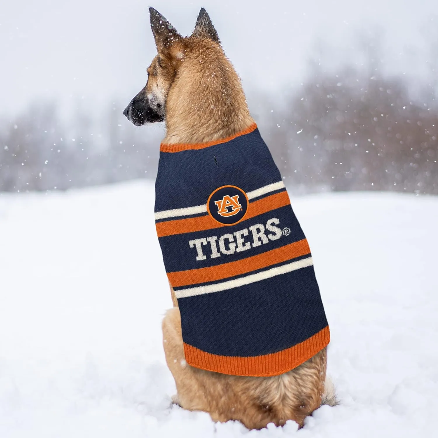 NCAA Auburn Tigers Dog Sweater, Size Extra Small. Warm and Cozy Knit Pet Sweater with NCAA Team Logo, Best Puppy Sweater for Large and Small Dogs