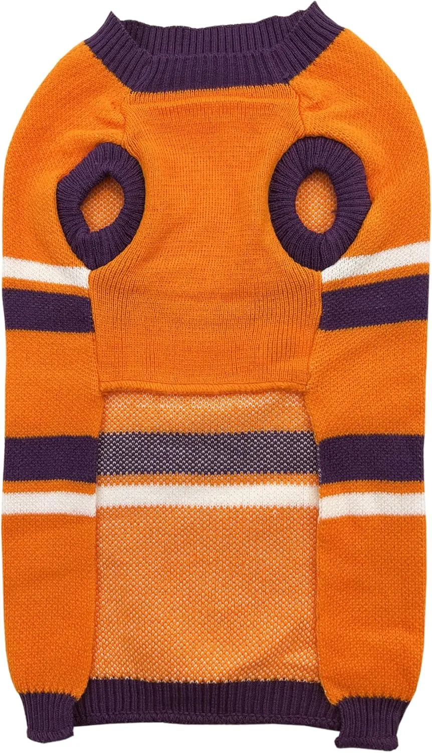 NCAA Clemson Tigers Dog Sweater, Size Extra Small. Warm and Cozy Knit Pet Sweater with NCAA Team Logo, Best Puppy Sweater for Large and Small Dogs