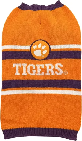NCAA Clemson Tigers Dog Sweater, Size Extra Small. Warm and Cozy Knit Pet Sweater with NCAA Team Logo, Best Puppy Sweater for Large and Small Dogs