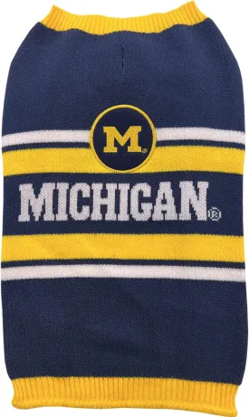 NCAA Michigan Wolverines Dog Sweater, Size Extra Small. Warm and Cozy Knit Pet Sweater with NCAA Team Logo, Best Puppy Sweater for Large and Small Dogs