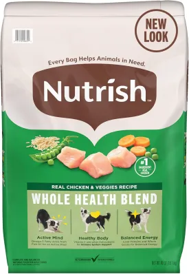 Nutrish Real Chicken & Veggies Recipe Whole Health Blend Dry Dog Food, 40 lb. Bag, Packaging May Vary (Rachael Ray)