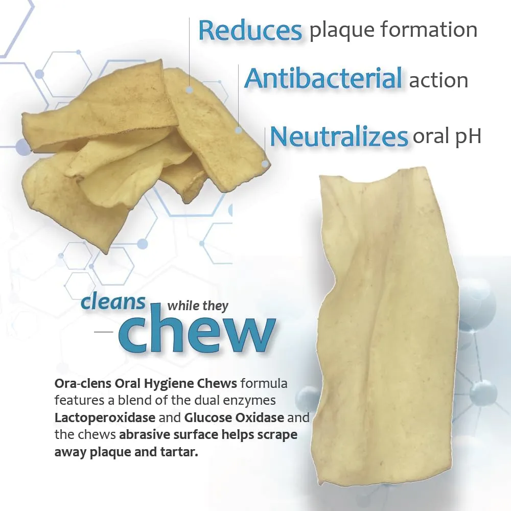 Oral Hygiene Chews for Medium Dogs-Enzymatic Dental Treats for Daily Oral Care, Cleans Teeth and Freshens Breath, Reduces Plaque, Bacteria and Tartar Build Up Without Brushing-30 Chews