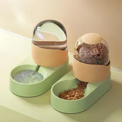 PAWS ASIA Wholesale New Luxury Automatic Plastic Food And Water Self Filling Double Dog Bowl Cat Set