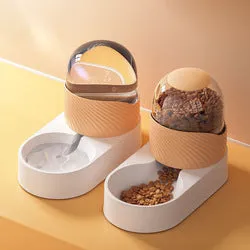 PAWS ASIA Wholesale New Luxury Automatic Plastic Food And Water Self Filling Double Dog Bowl Cat Set