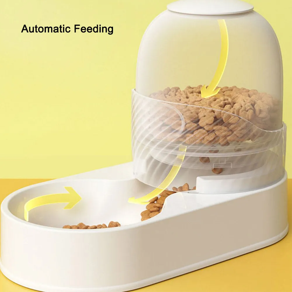 PAWS ASIA Wholesale New Luxury Automatic Plastic Food And Water Self Filling Double Dog Bowl Cat Set