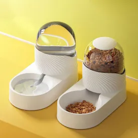 PAWS ASIA Wholesale New Luxury Automatic Plastic Food And Water Self Filling Double Dog Bowl Cat Set