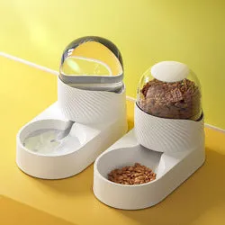 PAWS ASIA Wholesale New Luxury Automatic Plastic Food And Water Self Filling Double Dog Bowl Cat Set