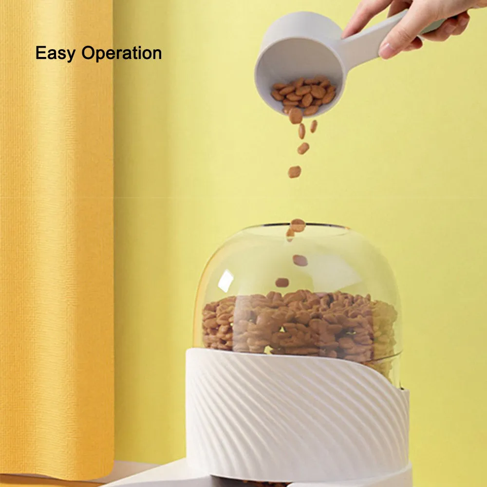 PAWS ASIA Wholesale New Luxury Automatic Plastic Food And Water Self Filling Double Dog Bowl Cat Set