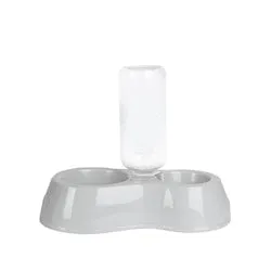 PAWS ASIA Wholesale Plastic 2 In 1 Water Bottle Double Dog Bowl Cat Eating Drinking
