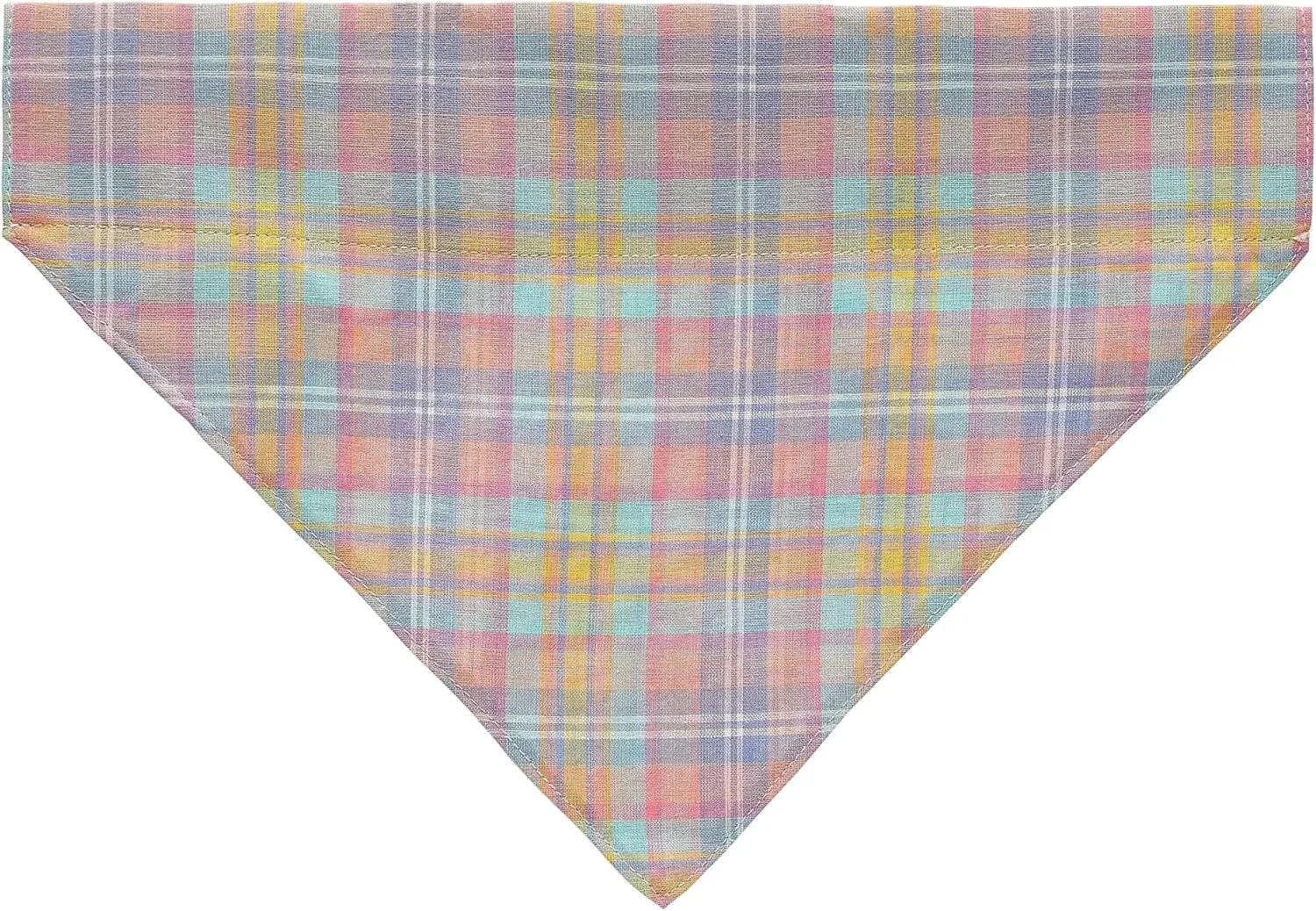 Pearhead Pet Pastel Plaid Bandana, Easter Pet Bandana, Spring Pet Gifts,Slide-On Dog Bandana, Pet Apparel, Pet Accessory, Pet Owner Gift Ideas, Medium/Large, M/L