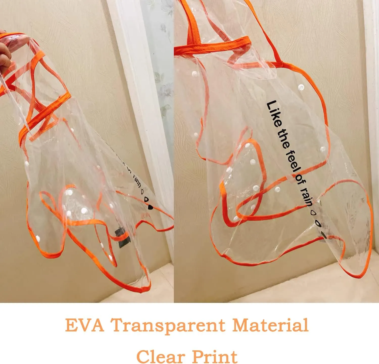 Pet Raincoat,Small Dog Waterproof Puppy Raincoat Coat Transparent Pet Dog Rainwear Clothes for Small Dogs Cats (S,Orange)