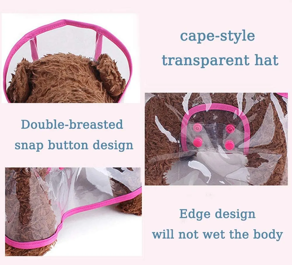 Pet Raincoat,Small Dog Waterproof Puppy Raincoat Coat Transparent Pet Dog Rainwear Clothes for Small Dogs Cats (S,Orange)