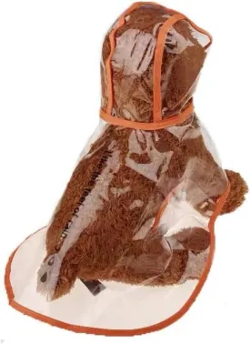 Pet Raincoat,Small Dog Waterproof Puppy Raincoat Coat Transparent Pet Dog Rainwear Clothes for Small Dogs Cats (S,Orange)