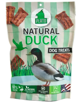 Plato All Natural Duck Strips Dog Treats