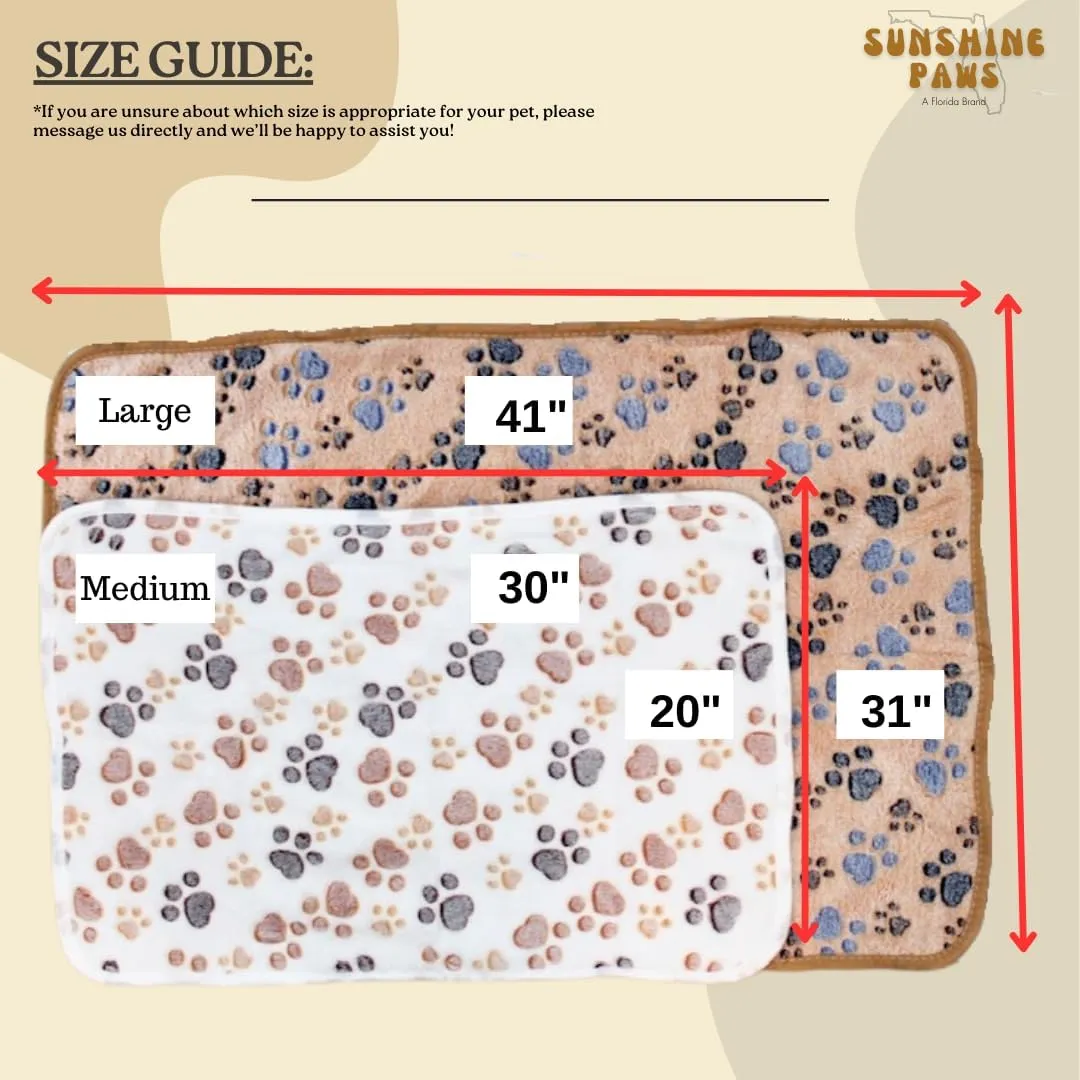 Premium Fleece Pet Blanket/Throw for Dog Cat Puppy Kitten Small Animal (White/Pink/Brown, Medium)
