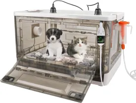 Puppy Incubator with Heating - Incubator for Puppies,Fan Ventilation Circulation Design Incubator for Newborn Puppies and Kittens,Kitten Incubator,Small Mammal Incubator with Thermometer(92L)