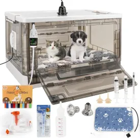 Puppy Incubator with Heating - Incubator for Puppies,Fan Ventilation Circulation Design,for Newborn Puppies and Kittens,Small Mammal (55L)
