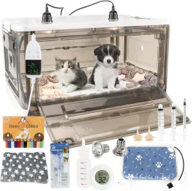 Puppy Incubator with Heating - Puppy Incubator,Incubator for Newborn Puppies and Kittens,Kitten Incubator,Incubator for Puppies with Puppy Bed Mat (85L)
