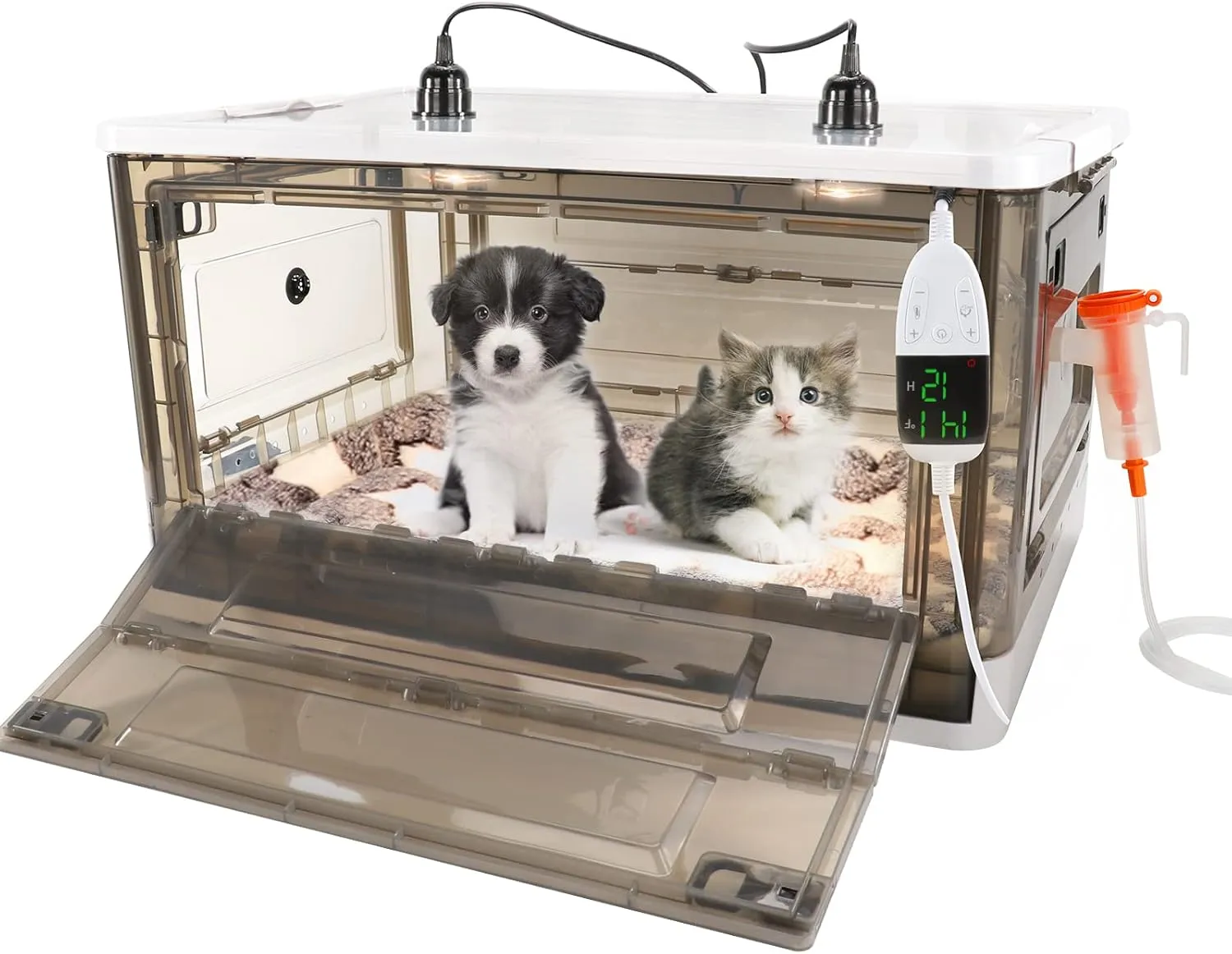 Puppy Incubator with Heating - Puppy Incubator,Incubator for Newborn Puppies and Kittens,Kitten Incubator,Incubator for Puppies with Puppy Bed Mat (85L)