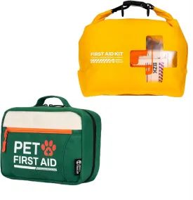 RHINO RESCUE Bundle - Pet First Aid Kit, Emergency Medical Supplies for Dogs & Cats, Safety Essentials Pack with Thermometer Waterproof First Aid Kit, Lightweight Boat Dry Bag