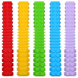 Sensory Chew Toys for Autistic Children, 5 Pack Silicone Chew Tube Teething Sticks Toys for Autism, ADHD, SPD, Chewies with Special Needs, Oral Motor Chewy Tool for Sensory Kids Chewer (Rainbow A)