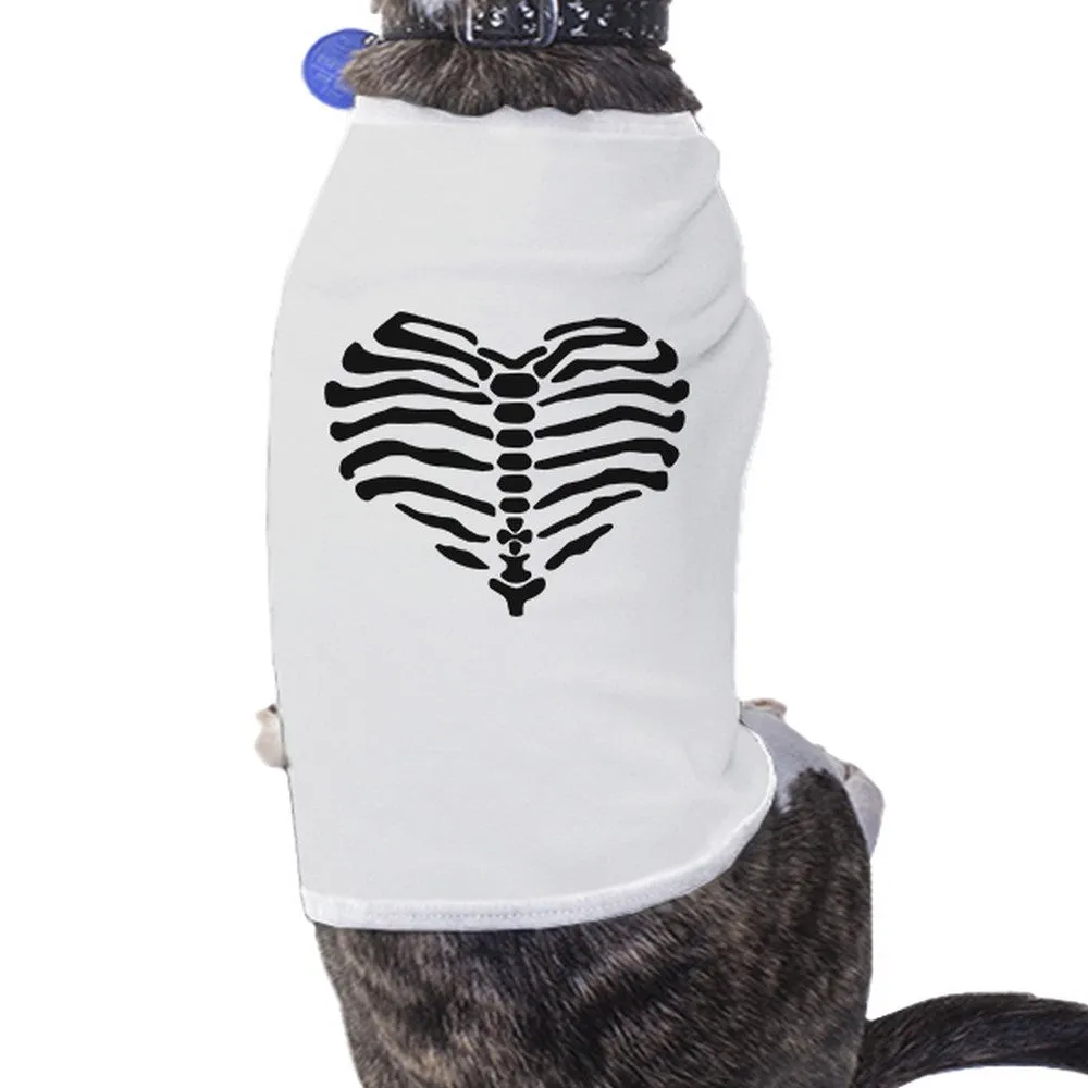 Skeleton Heart Pets White Shirt